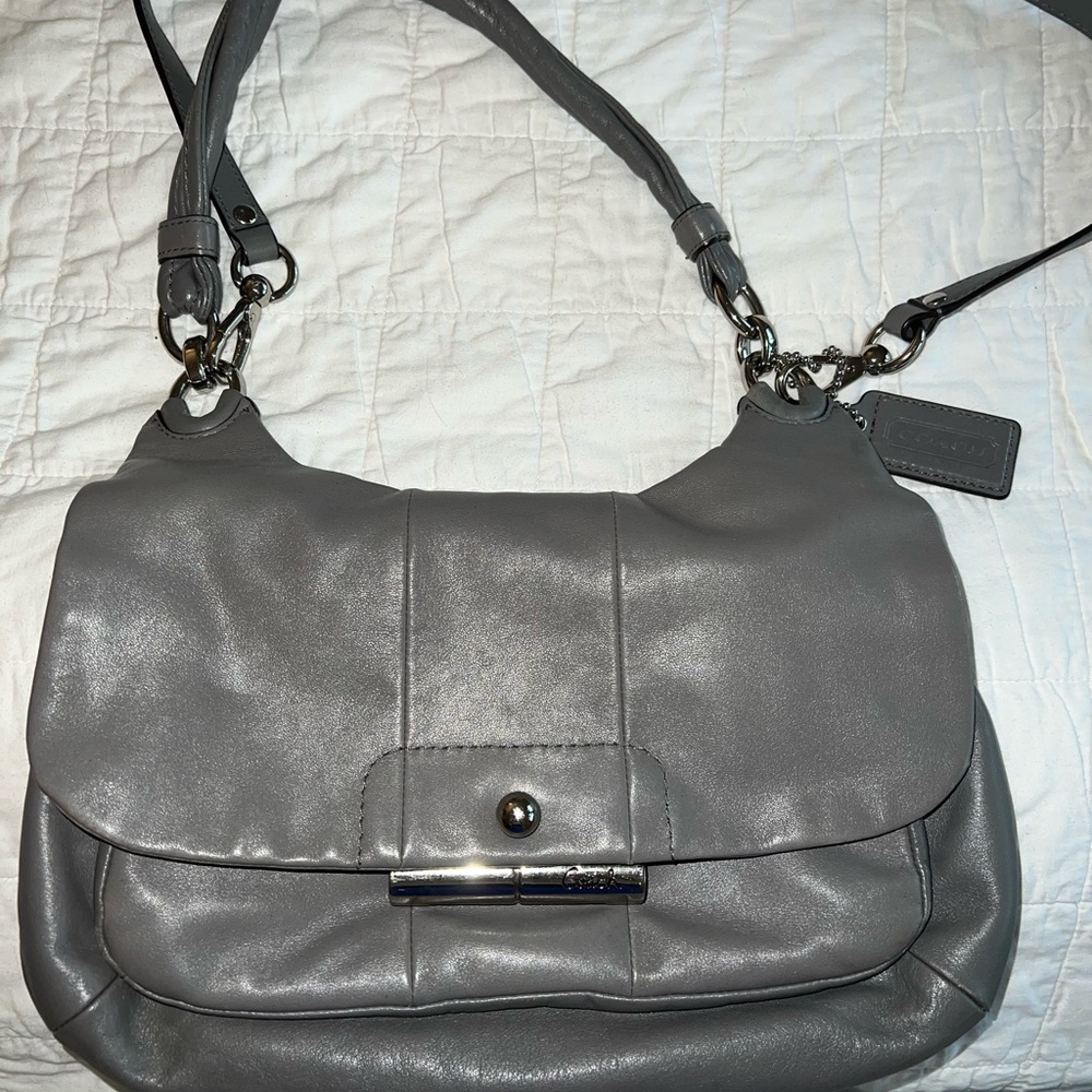 Coach Metallic Gray Shoulder Bag